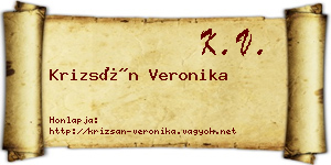 Krizsán Veronika névjegykártya